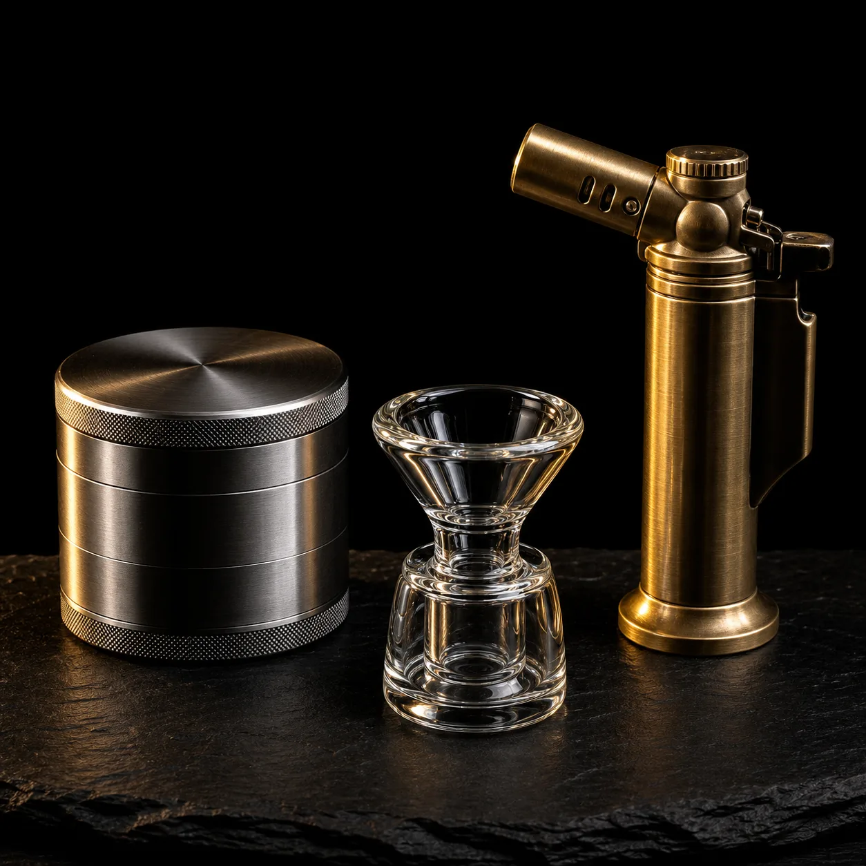 Glass, grinders and lighters